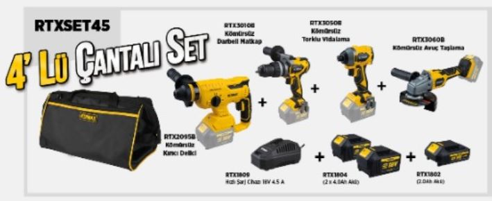 RTRMAX XLION 4 LÜ SET RTX3010B, RTX3050B, RTX2095B, RTX3060B, RTX1802, 2x RTX1804, RTX1809, RTX1019